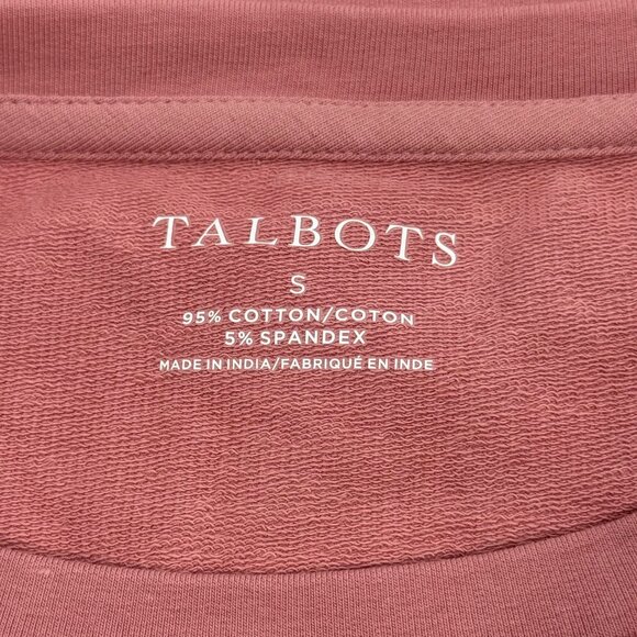 Talbot's Long Sleeved Eyelet Lace Trimmed Peplum Top Women's Size Small Pink Top - Picture 5 of 8